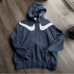 Nike Dark Blue Hoodie with White Accents